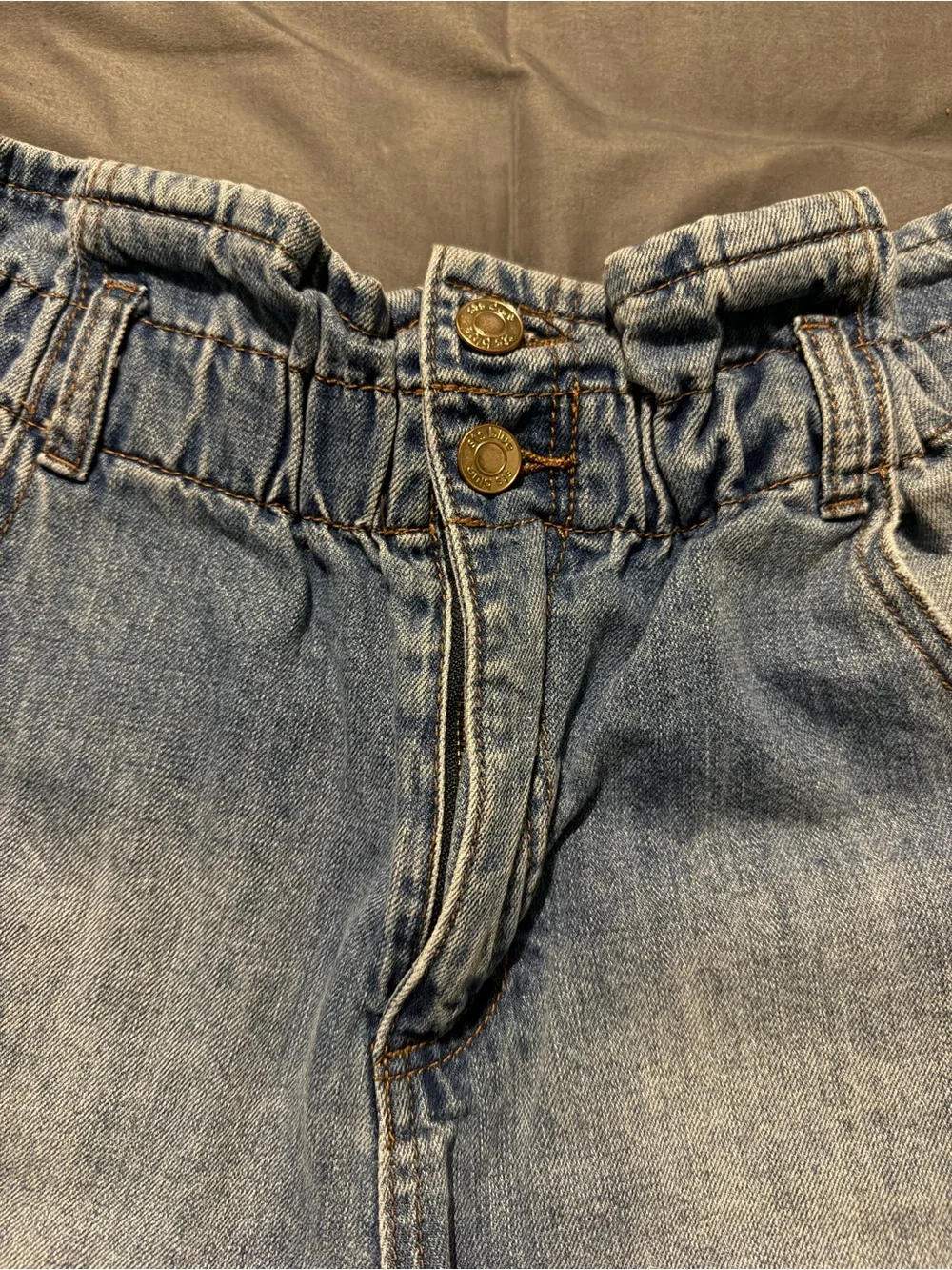 STS Blue High Waist Paperbag Denim Shorts Size 27 Blue Jean Shorts